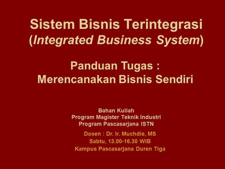 Sistem Bisnis Terintegrasi (Integrated Business System)