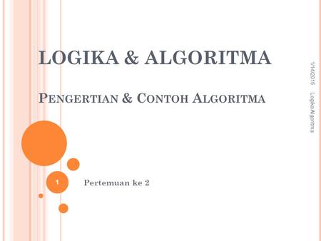 LOGIKA & ALGORITMA Pengertian & Contoh Algoritma