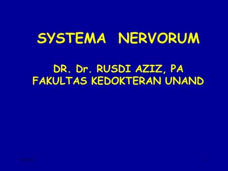 DR. Dr. RUSDI AZIZ, PA FAKULTAS KEDOKTERAN UNAND