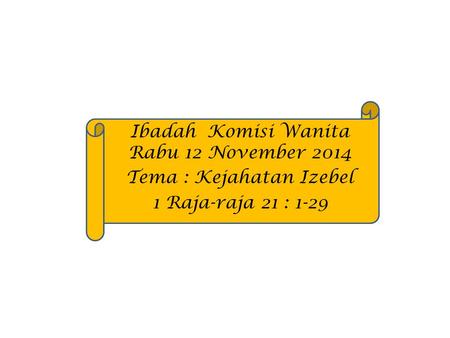 Ibadah Komisi Wanita Rabu 12 November 2014