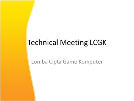 Technical Meeting LCGK