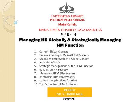 Managing HR Globally & Strategically Managing