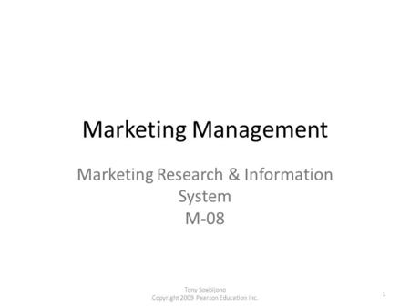 Marketing Research & Information System M-08