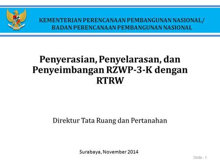 Penyerasian, Penyelarasan, dan Penyeimbangan RZWP-3-K dengan RTRW