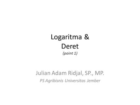 Logaritma & Deret (point 1)