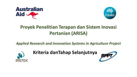 Proyek Penelitian Terapan dan Sistem Inovasi Pertanian (ARISA)