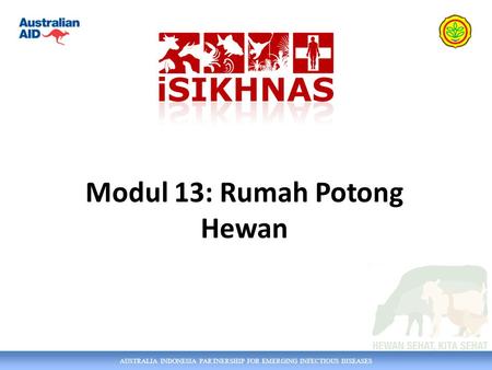 AUSTRALIA INDONESIA PARTNERSHIP FOR EMERGING INFECTIOUS DISEASES Modul 13: Rumah Potong Hewan.