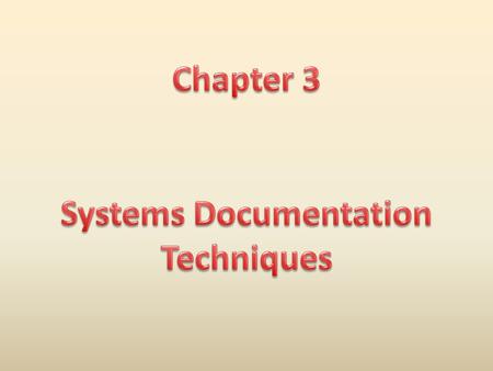 Systems Documentation Techniques