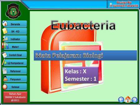 Eubacteria Mata Pelajaran: Biologi Kelas : X Semester : 1.