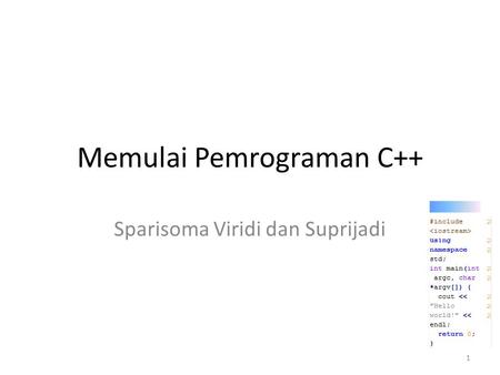 Memulai Pemrograman C++