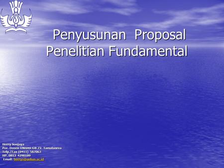 Penyusunan Proposal Penelitian Fundamental