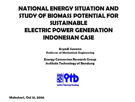 NATIONAL ENERGY SITUATION AND