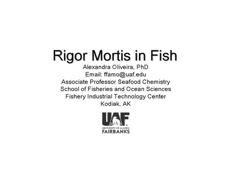 Biochemistry of Rigor Mortis