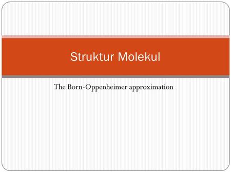 The Born-Oppenheimer approximation