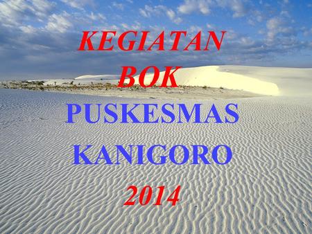 KEGIATAN BOK PUSKESMAS KANIGORO 2014.