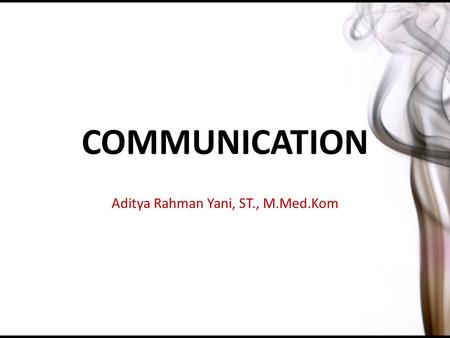 Aditya Rahman Yani, ST., M.Med.Kom