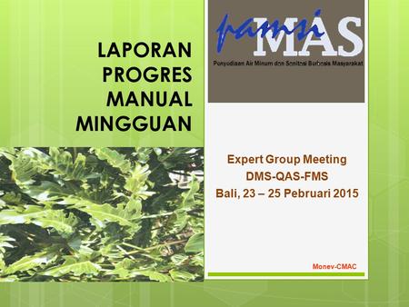 LAPORAN PROGRES MANUAL MINGGUAN