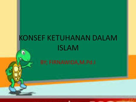 KONSEF KETUHANAN DALAM ISLAM