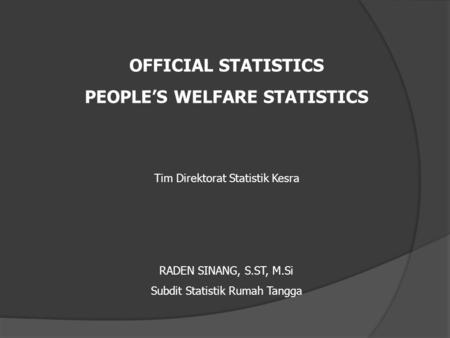 PEOPLE’S WELFARE STATISTICS