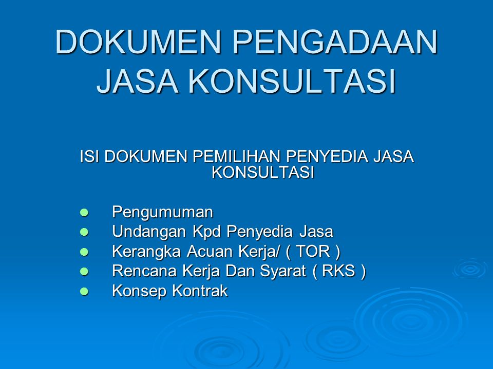 Dokumen Pengadaan Jasa Konsultasi Ppt Download