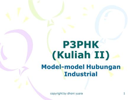 Model-model Hubungan Industrial