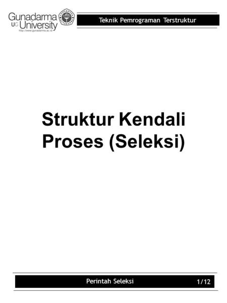 Struktur Kendali Proses (Seleksi)