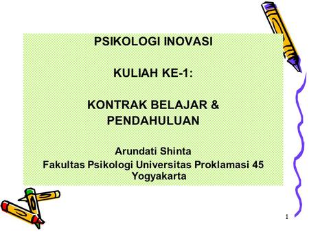 Fakultas Psikologi Universitas Proklamasi 45 Yogyakarta