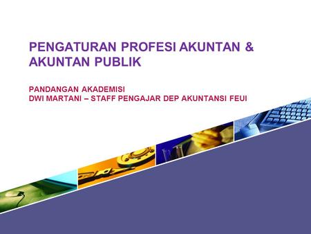 PENGATURAN PROFESI AKUNTAN & AKUNTAN PUBLIK Pandangan akademisi Dwi Martani – STAFF PENGAJAR DEP AKUNTANSI FEUI.