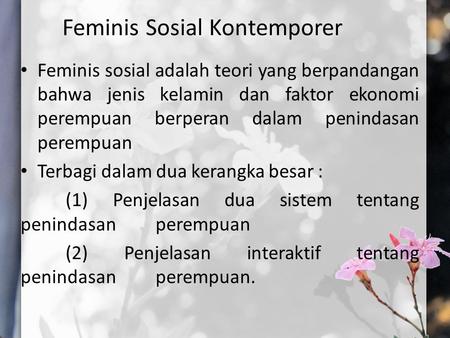 Feminis Sosial Kontemporer