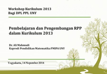 Pembelajaran dan Pengembangan RPP dalam Kurikulum 2013