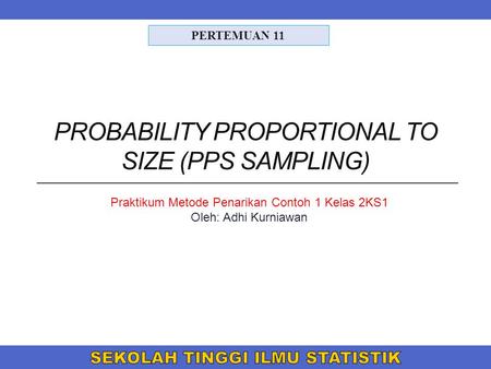 PROBABILITY PROPORTIONAL TO SIZE (PPS SAMPLING)