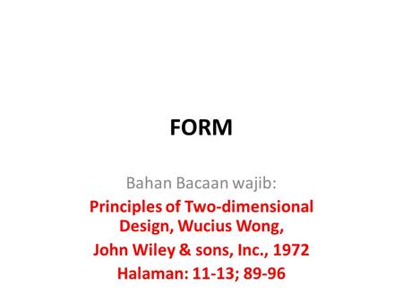 Principles of Two-dimensional Design, Wucius Wong,