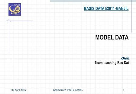 MODEL DATA BASIS DATA I/2011-GANJIL Team teaching Bas Dat Oleh
