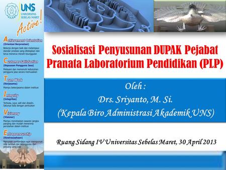 Oleh : Drs. Sriyanto, M. Si. (Kepala Biro Administrasi Akademik UNS)