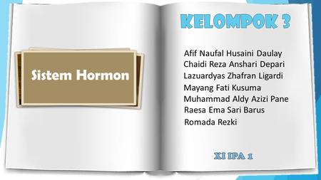 Kelompok 3 Sistem Hormon Sistem Hormon Afif Naufal Husaini Daulay