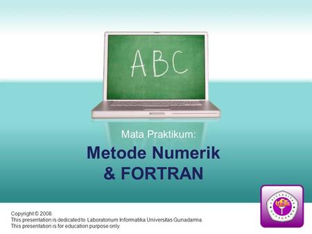 Metode Numerik & FORTRAN