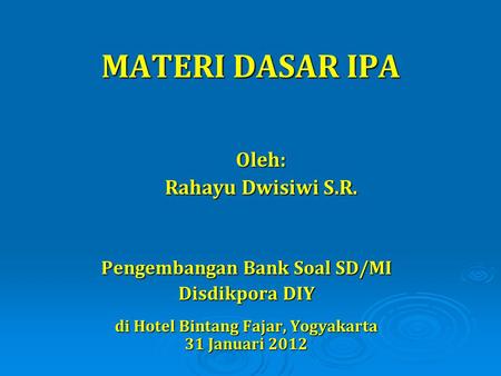 Pengembangan Bank Soal SD/MI di Hotel Bintang Fajar, Yogyakarta