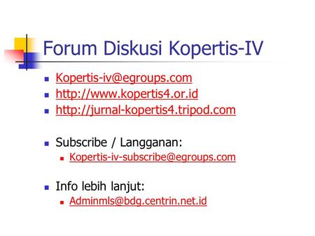 Forum Diskusi Kopertis-IV   Subscribe / Langganan: