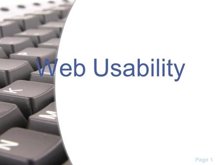 Web Usability.