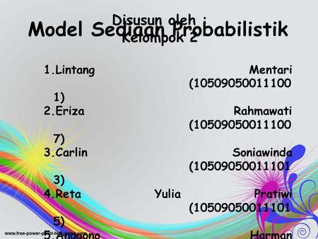 Model Sediaan Probabilistik