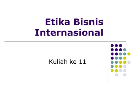 Buku etika bisnis internasional internet banking