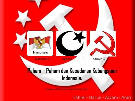Paham – Paham dan Kesadaran Kebangsaan Indonesia.