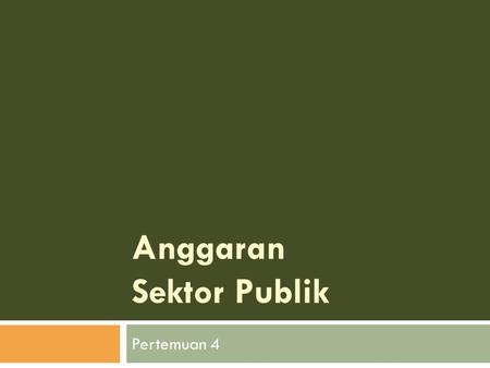 Anggaran Sektor Publik