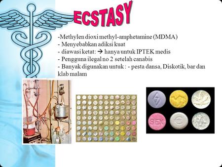 ECSTASY Methylen dioxi methyl-amphetamine (MDMA)