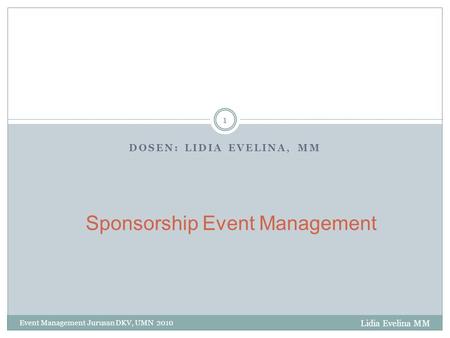 Sponsorship Event Management