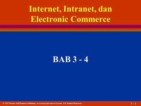 Internet, Intranet, dan Electronic Commerce