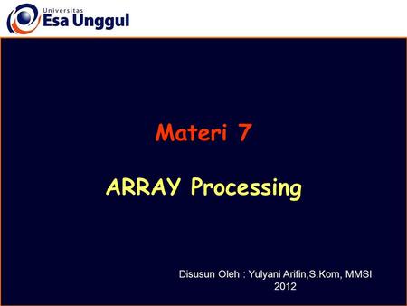 Materi 7 ARRAY Processing