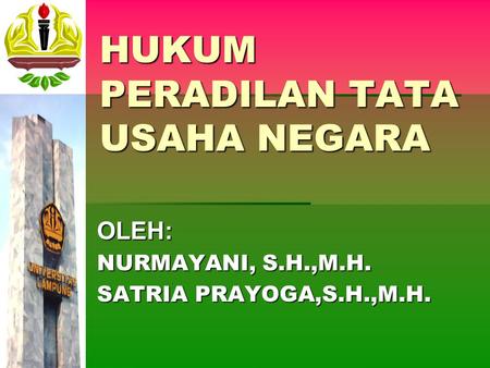 HUKUM PERADILAN TATA USAHA NEGARA