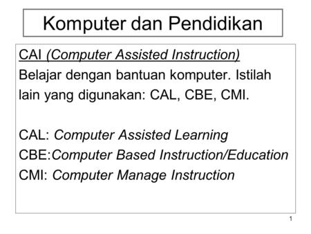 Komputer dan Pendidikan