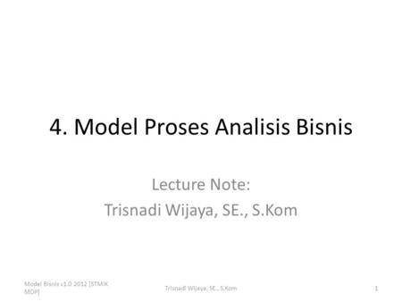 4. Model Proses Analisis Bisnis